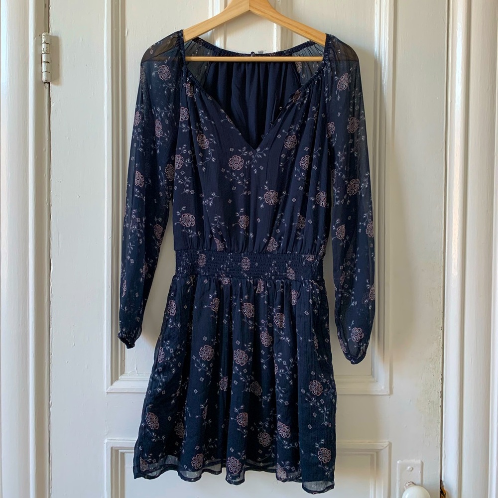 Abercrombie & Fitch Drawstring waist chiffon mini dress